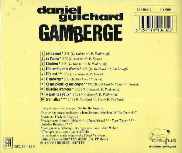 Daniel Guichard : Gamberge (CD, Album)