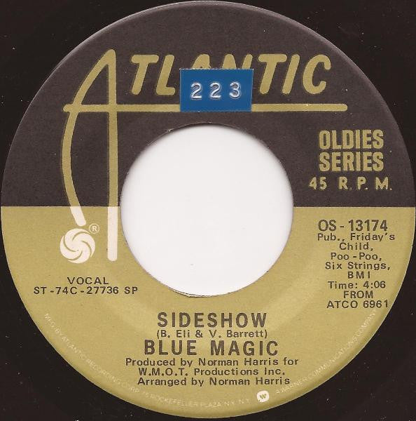 Blue Magic : Sideshow / Stop To Start (7", Single, RE, SRC)