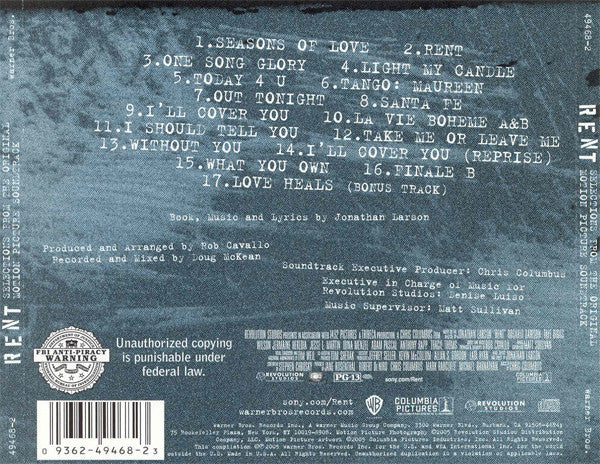 "Rent" Original Motion Picture Cast : Selections From The Original Motion Picture Soundtrack (CD, Album, Oly)