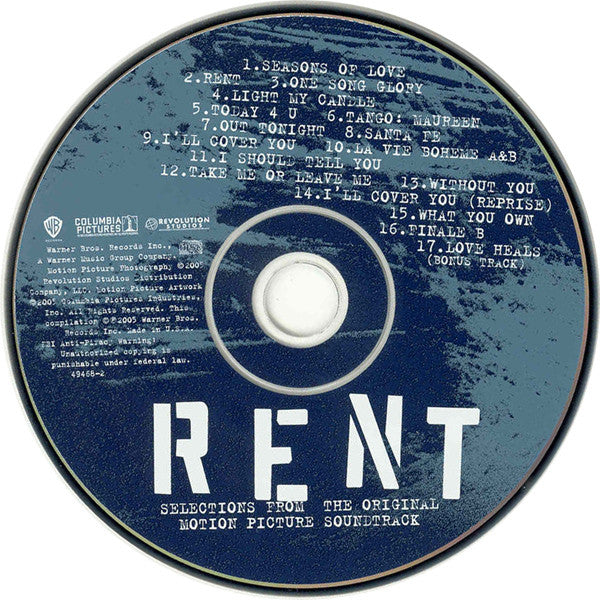 "Rent" Original Motion Picture Cast : Selections From The Original Motion Picture Soundtrack (CD, Album, Oly)