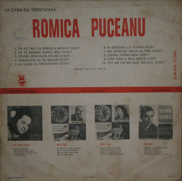 Romica Puceanu : La Casa Cu Trestioară (LP, Comp)