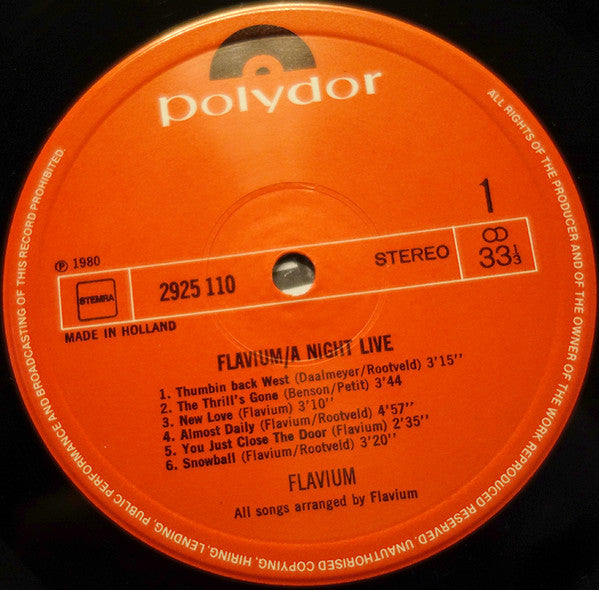 Flavium : A Night Live (LP, Album)