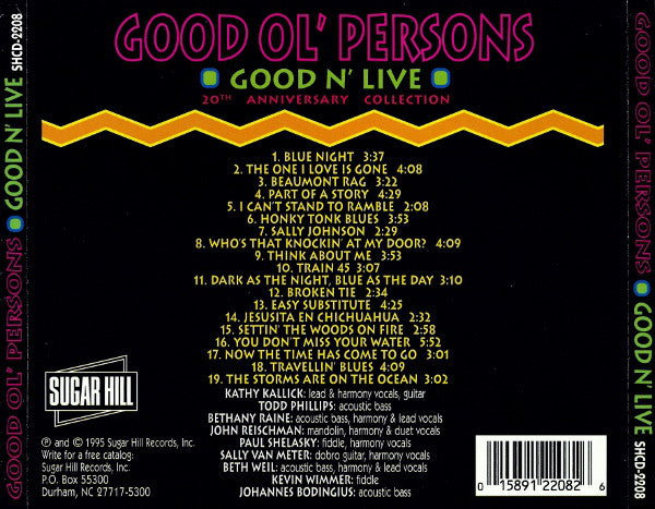 Good Ol' Persons : Good N' Live (20th Anniversary Collection) (CD, Comp)