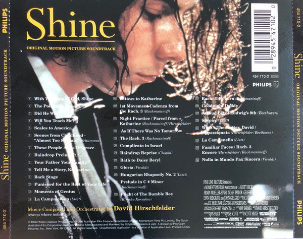 David Hirschfelder : Shine (Original Motion Picture Soundtrack) (CD, Album)