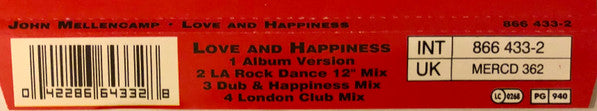 John Mellencamp* : Love And Happiness (CD, Single)