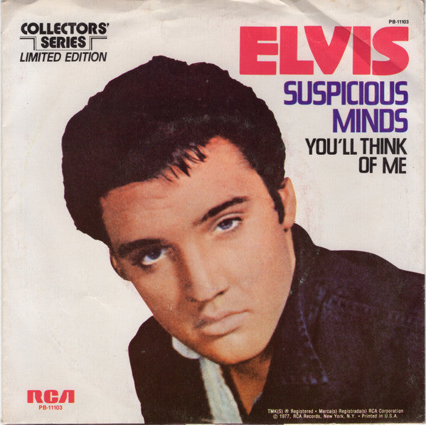 Elvis Presley : Suspicious Minds (7", Single, Mono, Ltd, RE)