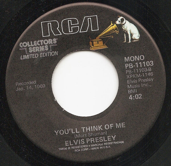 Elvis Presley : Suspicious Minds (7", Single, Mono, Ltd, RE)