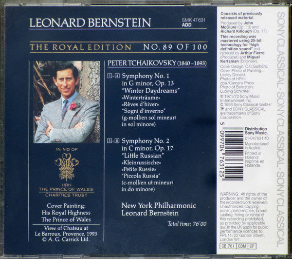 Leonard Bernstein, Pyotr Ilyich Tchaikovsky, New York Philharmonic : Symphonies Nos. 1&2 (CD, Comp, RM)