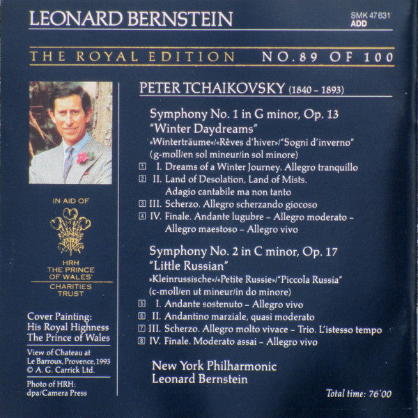 Leonard Bernstein, Pyotr Ilyich Tchaikovsky, New York Philharmonic : Symphonies Nos. 1&2 (CD, Comp, RM)