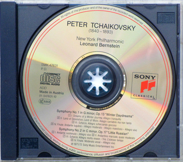 Leonard Bernstein, Pyotr Ilyich Tchaikovsky, New York Philharmonic : Symphonies Nos. 1&2 (CD, Comp, RM)