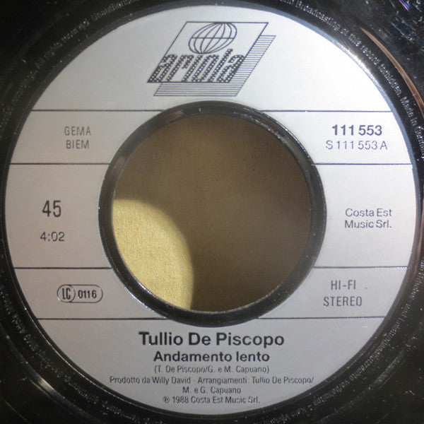 Tullio De Piscopo : Andamento Lento (7", Single)