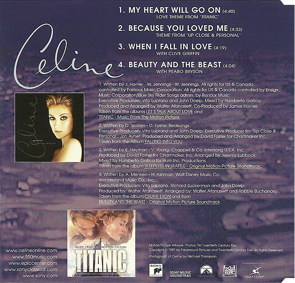 Céline Dion : My Heart Will Go On (Love Theme From "Titanic") (CD, Maxi)