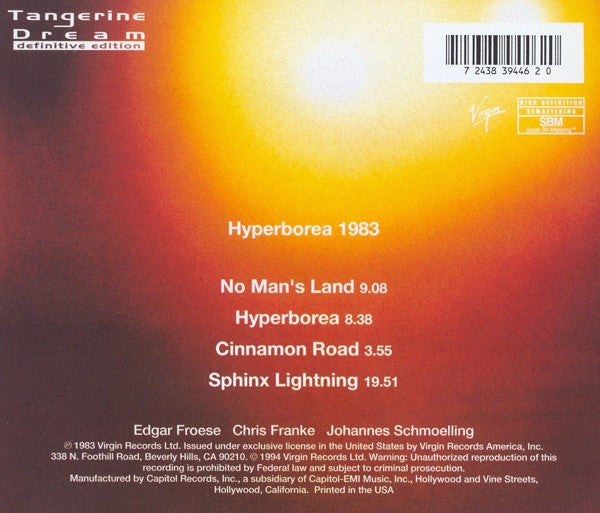 Tangerine Dream : Hyperborea (CD, Album, RE, RM)