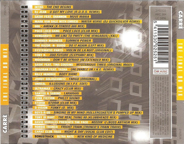 Various : Carré The Final 98 Mix (CD, Mixed)