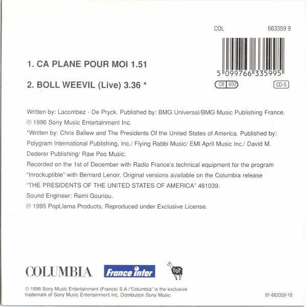 The Presidents Of The United States Of America : Ça Plane Pour Moi (CD, Single)