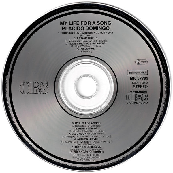 Placido Domingo : My Life For A Song (CD, Album)