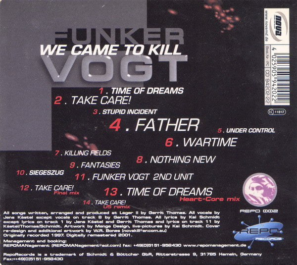 Funker Vogt : We Came To Kill (CD, Album, RE, RM, Dig)
