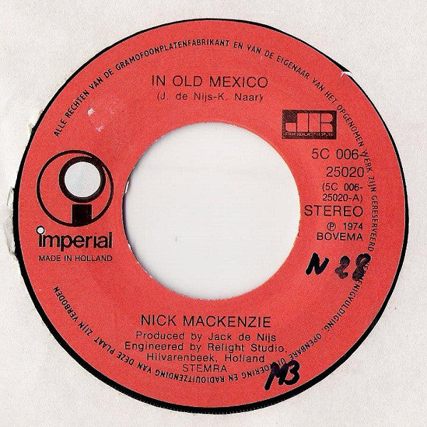 Nick MacKenzie : In Old Mexico / Lollipop (7")