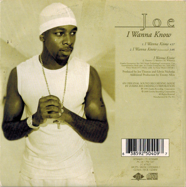 Joe : I Wanna Know (CD, Single)