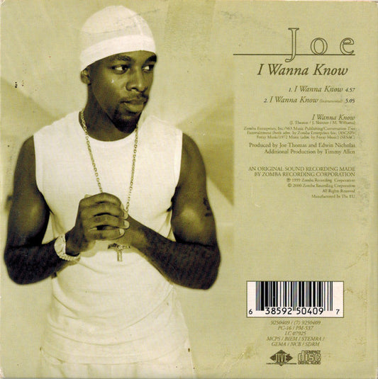 Joe : I Wanna Know (CD, Single)