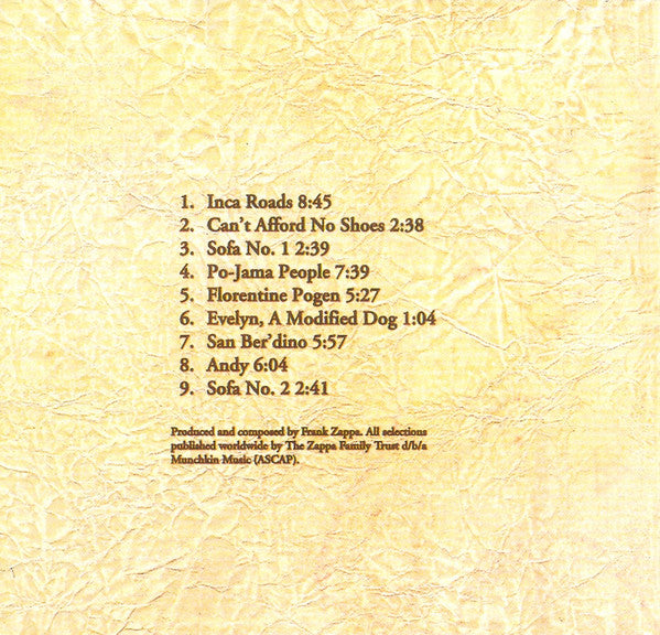 Frank Zappa And The Mothers : One Size Fits All (CD, Album, RE, RM, Dis)
