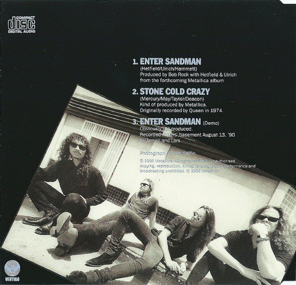 Metallica : Enter Sandman (CD, Single, Gre)