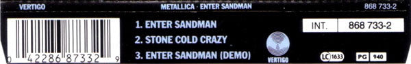 Metallica : Enter Sandman (CD, Single, Gre)