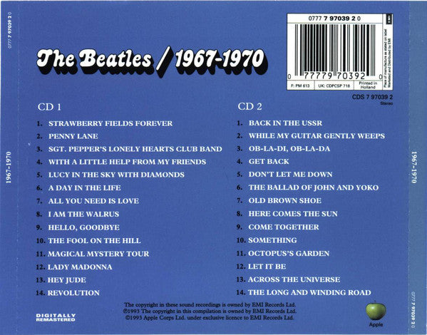 The Beatles : 1967-1970 (2xCD, Comp, RE, RM)
