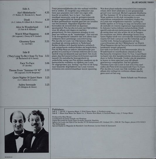 Pim Jacobs & Louis van Dijk : Face To Face (LP, Album)