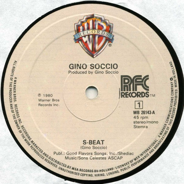 Gino Soccio : S-Beat / I Wanna Take You There (Now)  (12")
