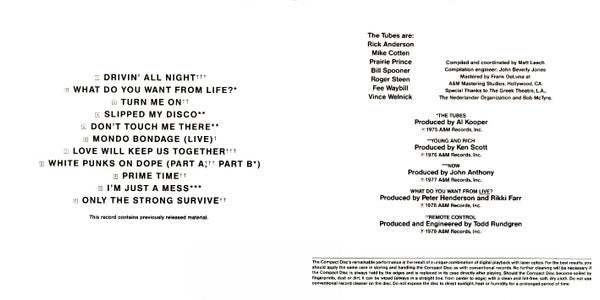 The Tubes : T.R.A.S.H. (Tubes Rarities And Smash Hits) (CD, Comp)