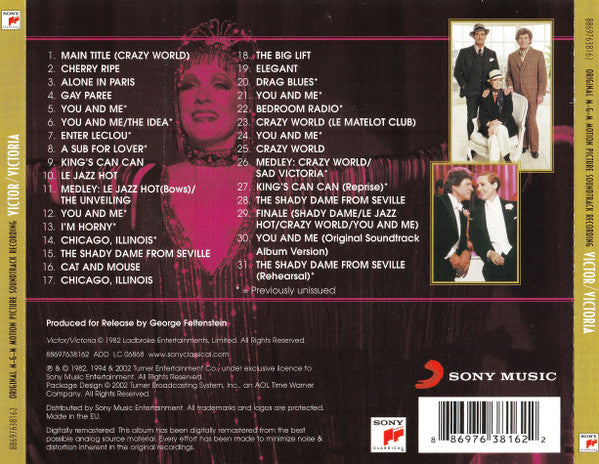 Henry Mancini, Leslie Bricusse : Victor/Victoria (Original M-G-M Motion Picture Soundtrack Recording) (CD, Album, RM)