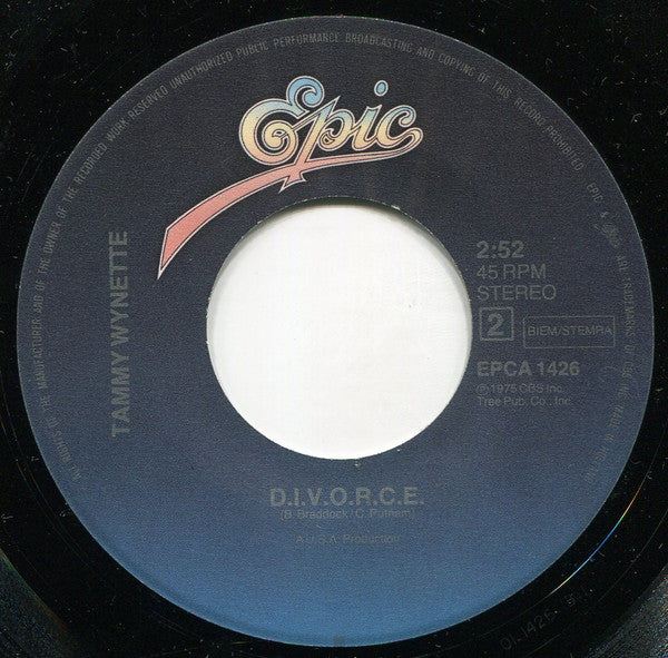 Tammy Wynette : Stand By Your Man / D.I.V.O.R.C.E. (7", RE)