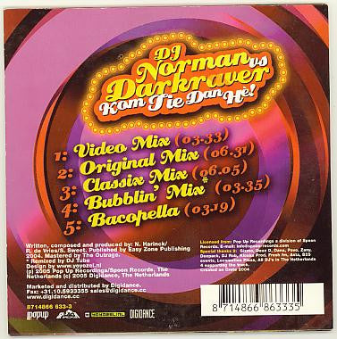 DJ Norman vs The Dark Raver : Kom Tie Dan Hè! (CD, Single)