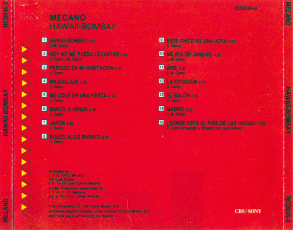 Mecano : Hawaii - Bombay y Otros Grandes Éxitos (CD, Comp, Promo)
