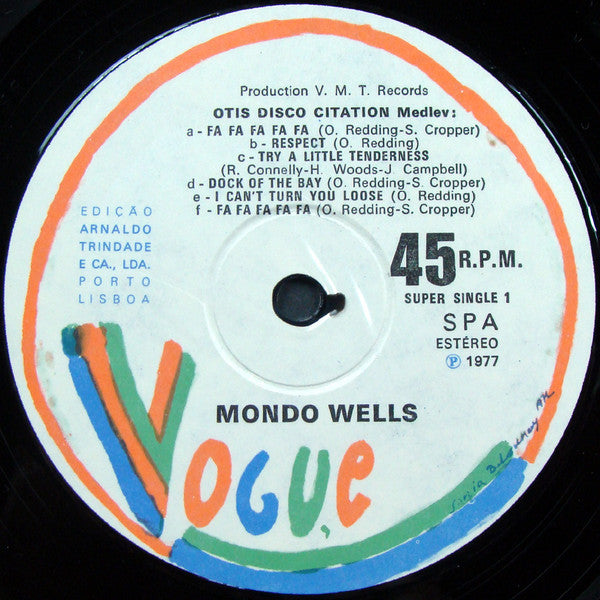 Mondo Wells : Otis Disco Citation (Medley) (12", Maxi)