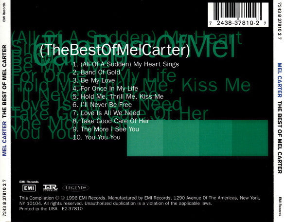 Mel Carter : The Best Of Mel Carter (CD, Comp)