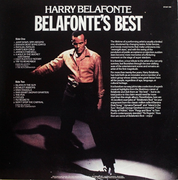 Harry Belafonte : Belafonte's Best (LP, Comp)