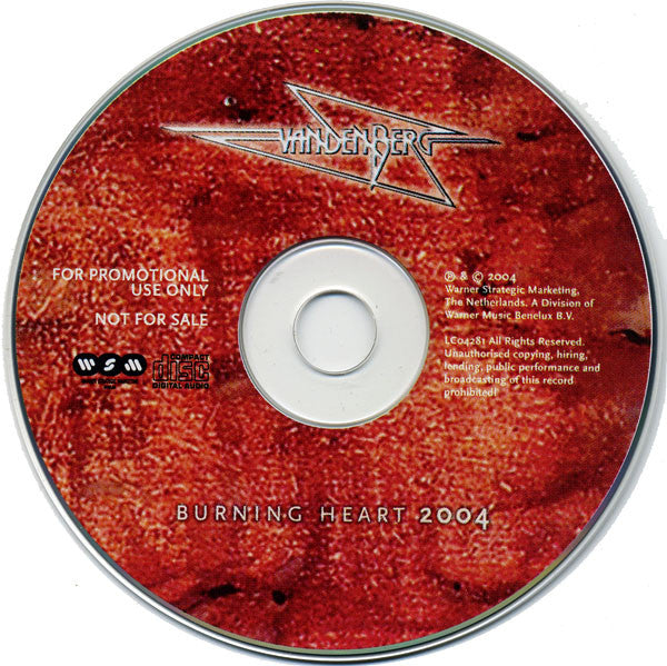 Vandenberg : Burning Heart 2004 (CD, Single, Promo, Car)