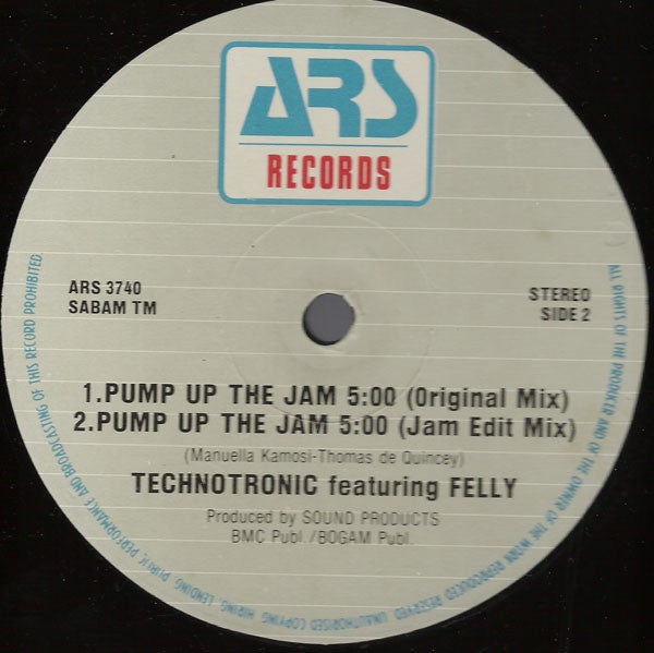 Technotronic Featuring Felly : Pump Up The Jam (12")