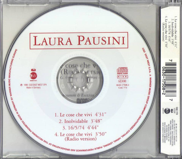 Laura Pausini : Le Cose Che Vivi (CD, Maxi)