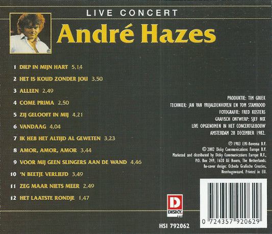 André Hazes : Live Concert (CD, Album, RE)