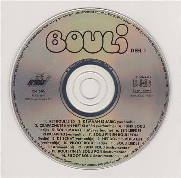 Various : Liedjes En Verhaaltjes Uit De TV-Serie Bouli Deel 1 (CD, Comp)