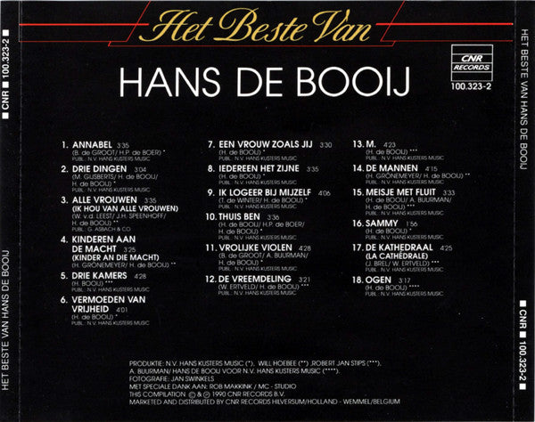 Hans de Booy : Het Beste Van Hans De Booij (CD, Comp)