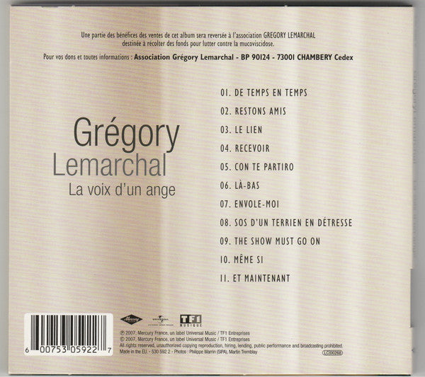 Grégory Lemarchal : La Voix D'un Ange (CD, Album, Sli)