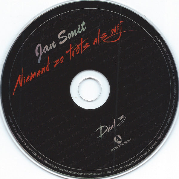 Jan Smit : Niemand Zo Trots Als Wij (CD, Single, Dee)