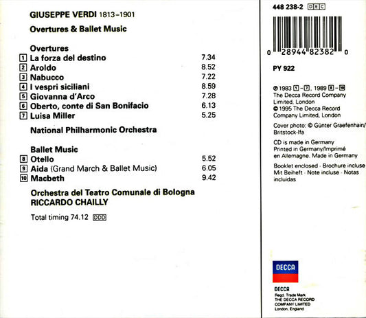 Giuseppe Verdi, Riccardo Chailly : Overtures & Ballet Music (CD, Comp)