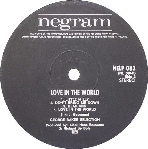 George Baker Selection : Love In The World (LP, Album)