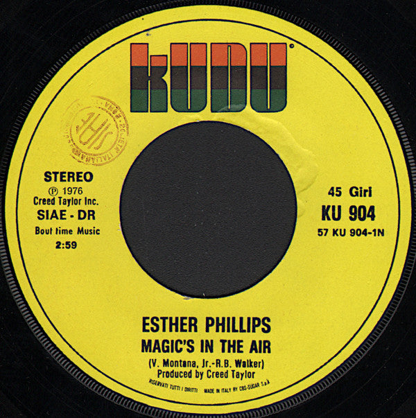 Esther Phillips : Magic's In The Air / Boy, I Really Tied One On (7", Single)