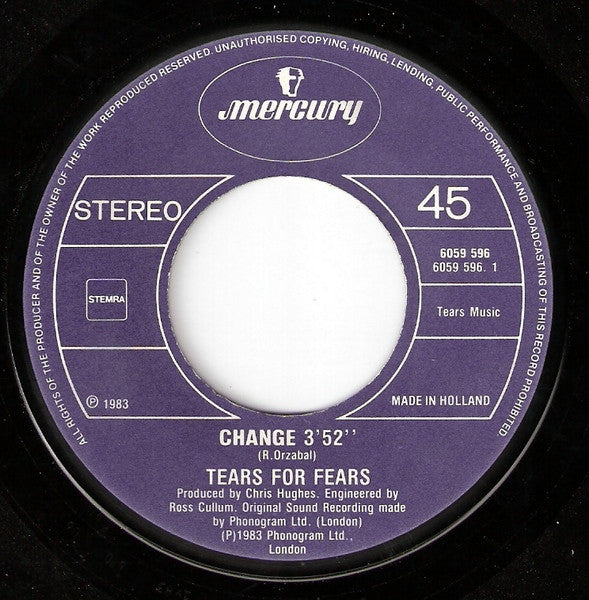 Tears For Fears : Change (7", Single)